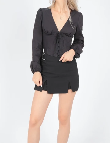 Top Bershka, negru, XS