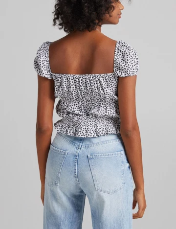 Top Bershka, alb, XS