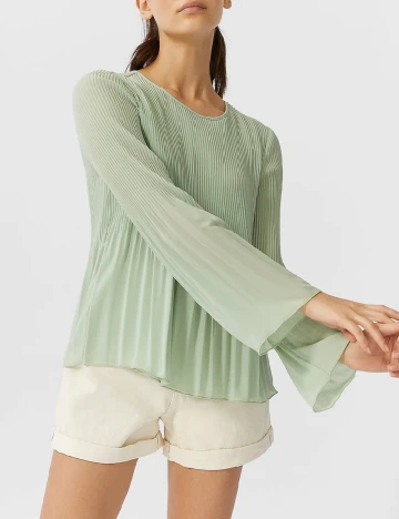 Bluza Stradivarius, verde, S Verde