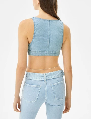 Top Bershka, albastru, XS