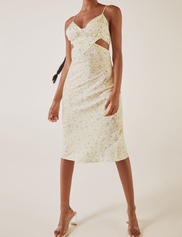 Rochie medie Bershka, floral, L