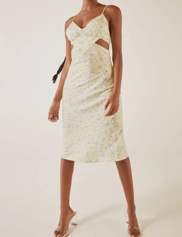 Rochie medie Bershka, floral, L Floral print