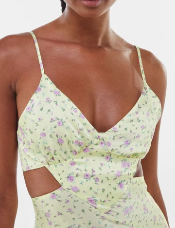Rochie medie Bershka, floral, L Floral print