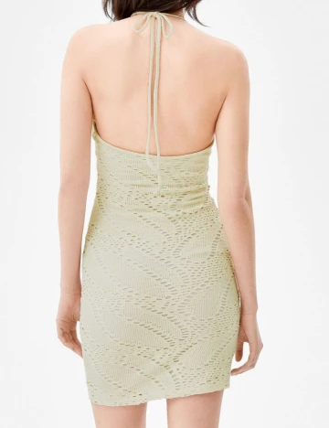 Rochie scurta Bershka, crem, S