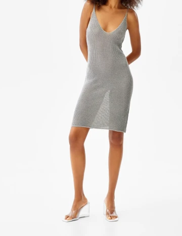 Rochie scurta Bershka, gri, XS Gri
