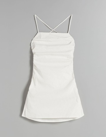 Rochie Scurta Bershka, alb, XL