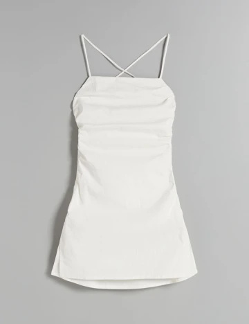 Rochie Scurta Bershka, alb, XL
