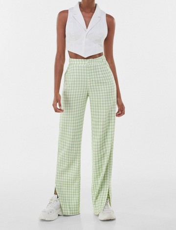 Pantaloni Bershka, verde, 34