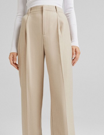 Pantaloni Bershka, crem, 42