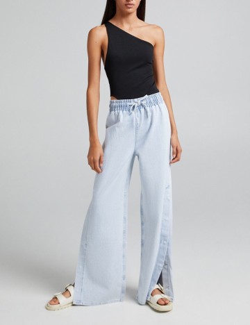 Pantaloni Bershka, bleu, S