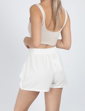 Fusta pantalon Bershka, ecru, 36