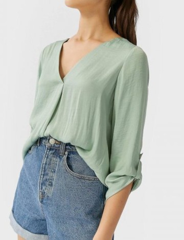 Camasa Stradivarius, verde, S