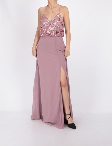 Rochie Lunga Moments New York, roz pudra, 38