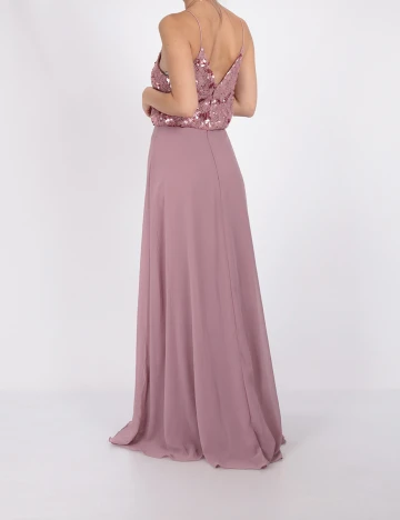 Rochie Lunga Moments New York, roz pudra, 38