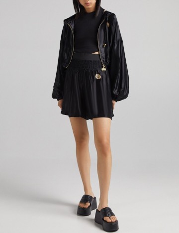 Pantaloni scurti Bershka, negru, XS