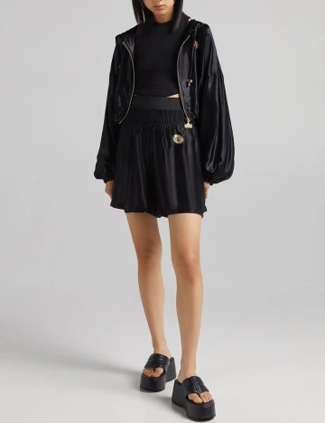 Pantaloni scurti Bershka, negru, XS Negru