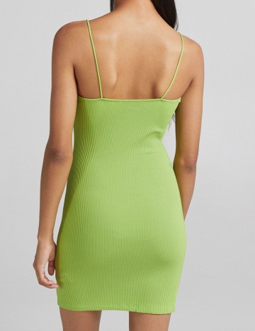 Rochie scurta Bershka, verde, L