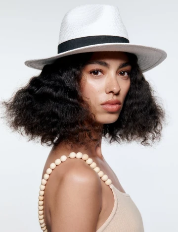 Palarie Zara, alb, S Alb