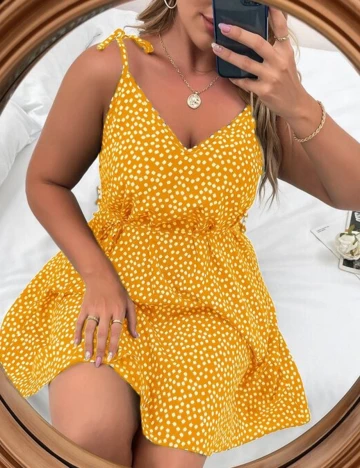Rochie Scurta SHEIN CURVE, galben, 4XL Galben