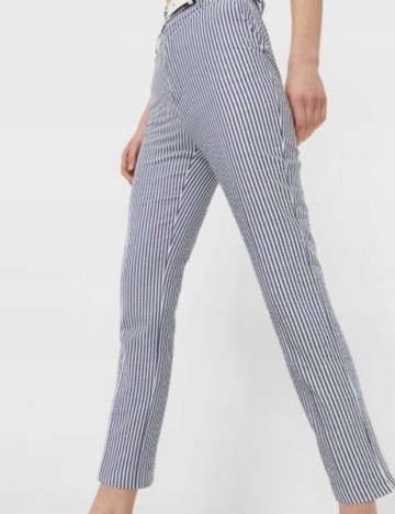 Pantaloni Stradivarius, alb/gri, 32