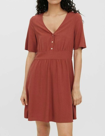 Rochie Scurta Vero Moda, caramiziu, S