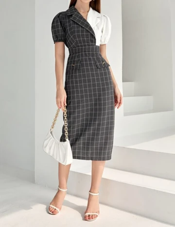 Rochie Medie SHEIN, alb/negru, S