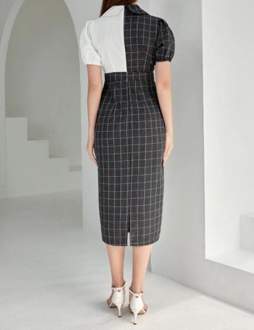 Rochie Medie SHEIN, alb/negru, S