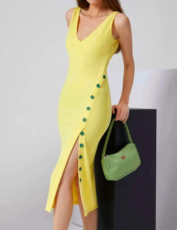 Rochie Medie SHEIN, galben, XS