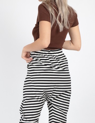 Pantaloni Vero Moda, alb/negru