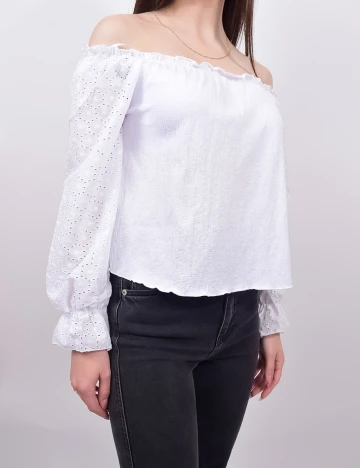 Bluza Pull&Bear, alb, XS Alb