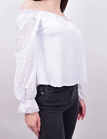 Bluza Pull&Bear, alb, XS