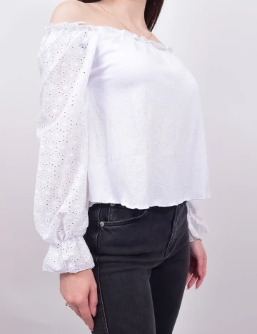 Bluza Pull&Bear, alb, XS Alb