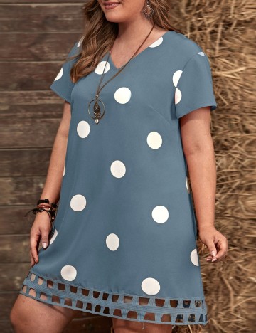 Rochie scurta Emery Rose Curve, albastru, 1 XL