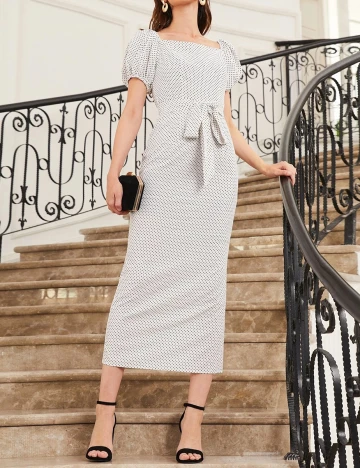 Rochie Medie SHEIN, alb, XL Alb