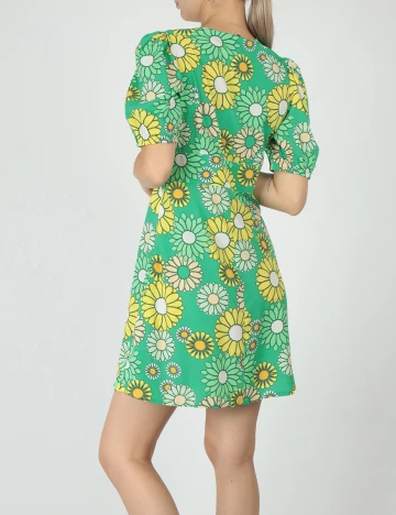Rochie scurta Vero Moda, verde floral
