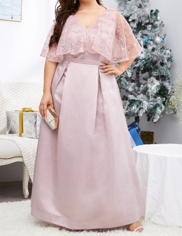 Rochie lunga SHEIN CURVE, roz, 3XL