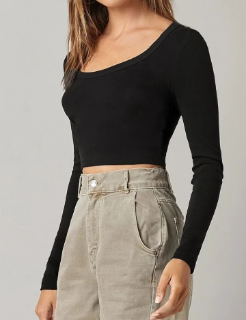 Top SHEIN, negru, S Negru