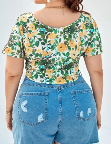 Top SHEIN CURVE, floral, 1 XL