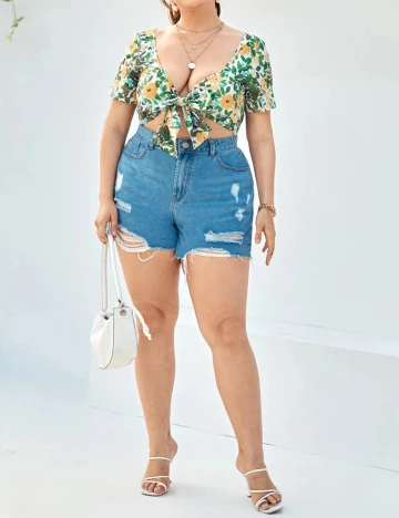 Top SHEIN CURVE, floral, 1 XL