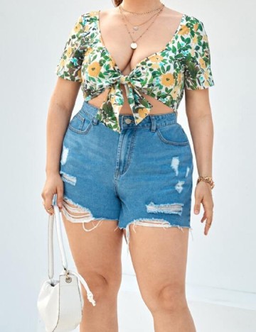 Top SHEIN CURVE, floral, 1 XL