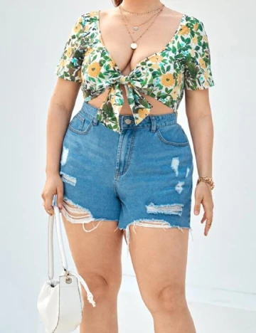Top SHEIN CURVE, floral, 1 XL