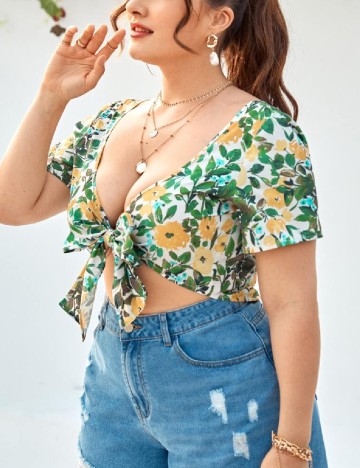 
						Top SHEIN CURVE, floral, 1 XL
