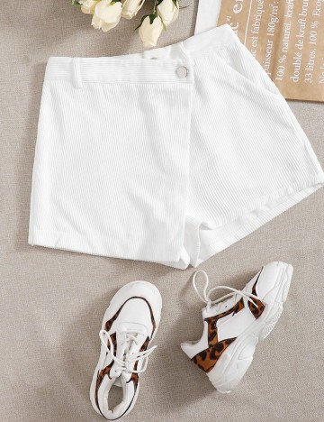 Pantaloni scurti SHEIN, alb, S