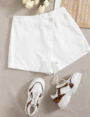 Pantaloni scurti SHEIN, alb, S Alb