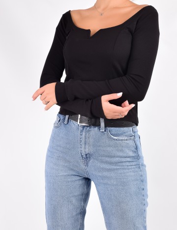 Bluza Stradivarius, negru, M