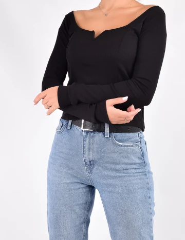 Bluza Stradivarius, negru, M