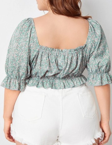 Top SHEIN CURVE, turcoaz, 1 XL