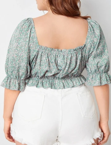 Top SHEIN CURVE, turcoaz, 1 XL