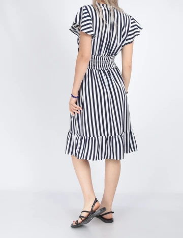 Rochie medie SHEIN, alb/bleumarin, S Albastru