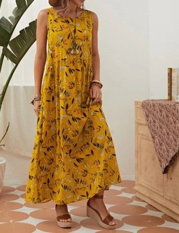 Rochie lunga Emery Rose, mustar, S